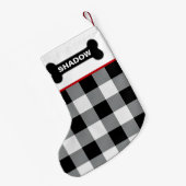 White Buffalo Karo Dog Knochen Rustikaler Individu Kleiner Weihnachtsstrumpf (Rückseite (Hängend))