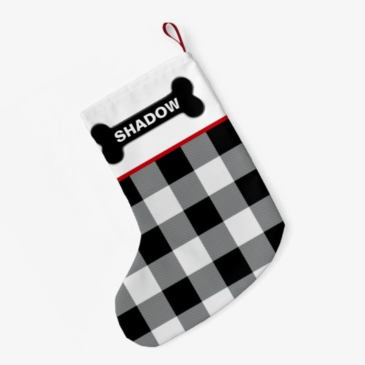 White Buffalo Karo Dog Knochen Rustikaler Individu Kleiner Weihnachtsstrumpf (Rückseite (Hängend))