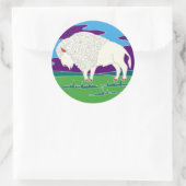White Buffalo Native American Round Sticker (Tasche)