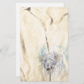 White Buffalo Native American Stationery Briefpapier (Vorne/Hinten)