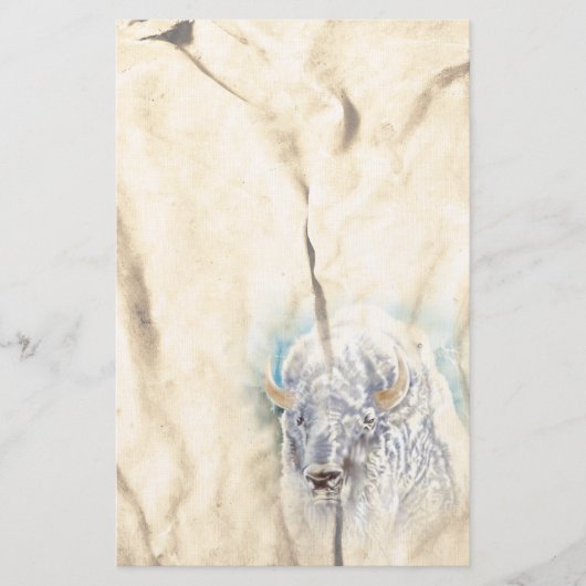 White Buffalo Native American Stationery Briefpapier (Vorderseite)
