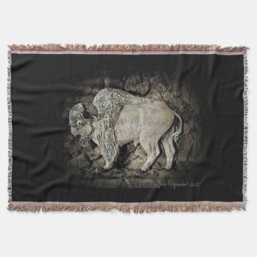 "White Buffalo" Original Kunst Kunstdruckdecke Decke (Vorderseite)
