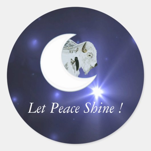 White Buffalo Peace - Aufkleber (Vorderseite)