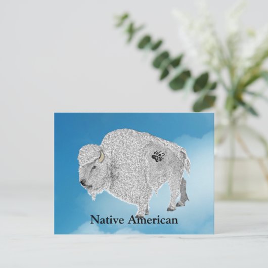 White Buffalo Postcard Postkarte (Stehend Vorderseite)