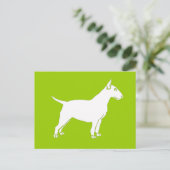 White Bull Terrier Postkarte (Stehend Vorderseite)