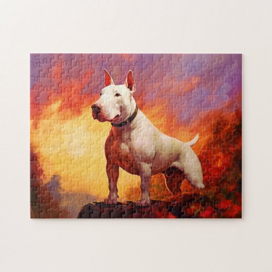 White Bull Terrier Puzzle (Horizontal)
