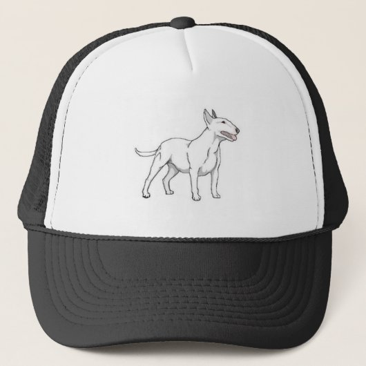 White Bull Terrier Truckerkappe (Vorderseite)