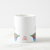 White Bullterer on Patchwork Blanket - Kunst Kaffeetasse (Mittel)
