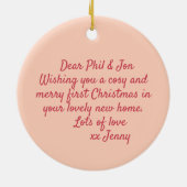 White Bullterer on Patchwork - Kunst Keramik Ornament (Hinten)