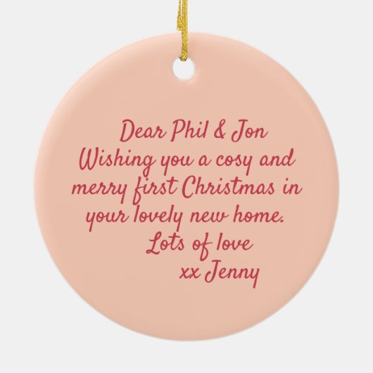 White Bullterer on Patchwork - Kunst Keramik Ornament (Hinten)