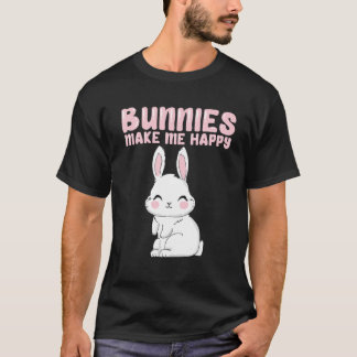 White Bunnie I Liebe Bunnies Bunnys macht mich glü T-Shirt