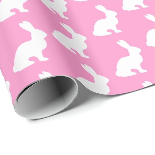 White Bunnies Geschenkpapier (Rolleneckpunkt)