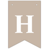 White Bunnies On Beige With Happy Easter Saying Wimpelkette (Dritte Fahne)