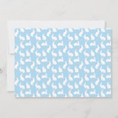 White Bunnies On Blue With Custom Photo Easter Karte (Rückseite)