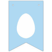 White Bunnies On Blue With Happy Easter Lettering Wimpelkette (Erste Fahne)