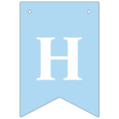 White Bunnies On Blue With Happy Easter Lettering Wimpelkette (Dritte Fahne)