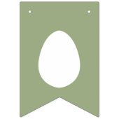 White Bunnies On Green With Happy Easter Saying Wimpelkette (Erste Fahne)