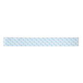 White Bunnies on Pastel Blue Gingham Pattern Satinband (Vorderseite)