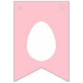 White Bunnies On Pink With Happy Easter Lettering Wimpelkette (Erste Fahne)