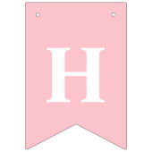 White Bunnies On Pink With Happy Easter Lettering Wimpelkette (Dritte Fahne)