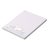 White Bunny 5.5" x 6" Notepad - 40 Seiten Notizblock (Rotiert)