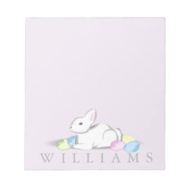 White Bunny 5.5" x 6" Notepad - 40 Seiten Notizblock