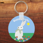 White Bunny and Eggs  Schlüsselanhänger (Rückseite)