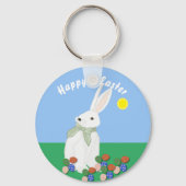 White Bunny and Eggs  Schlüsselanhänger (Rückseite)