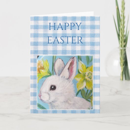 White Bunny Blank Easter Card Karte (Vorderseite)