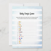 White Bunny Blue Baby Emoji Picture Game Card Einladung (Vorderseite)