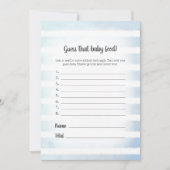 White Bunny Blue rät, dass Baby Food Game Einladung (Vorderseite)