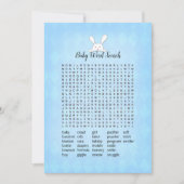 White Bunny Blue Rauten Baby Word Search Game Einladung (Vorderseite)