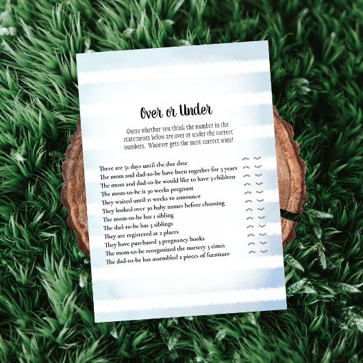 White Bunny Blue über dem Baby Duschspiel Einladung