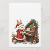 White Bunny Christmas Party Invitation Einladung (Rückseite)