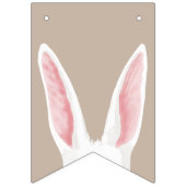White Bunny Ears And Carrots Happy Easter Beige Wimpelkette (Zweite Fahne)