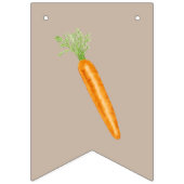 White Bunny Ears And Carrots Happy Easter Beige Wimpelkette (Erste Fahne)