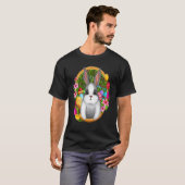 White Bunny Face Leopard Bow Krawatte Osterfest Gi T-Shirt (Vorne ganz)