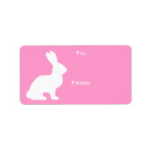White Bunny Gift Tag Adressaufkleber (Vorne)