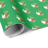 White Bunny Happy Oaster Geschenkpapier (Rolleneckpunkt)