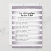 White Bunny Lila Wer kennt Vater Bestes Duschspiel Einladung (Vorderseite)