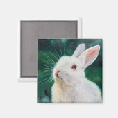 White Bunny Magnet (Vorderseite/Rückseite)