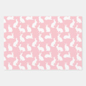 White Bunny Pattern On Blush Pink Adorable Easter Geschenkpapier Set (Vorderseite 3)