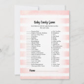 White Bunny Pink Baby Candy Baby Showspiel Einladung (Vorderseite)