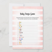 White Bunny Pink Baby Emoji Picture Game Card Einladung (Vorderseite)