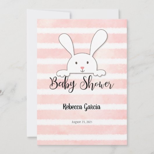 White Bunny Pink, der den Vater bester Duschvorhan Einladung (Rückseite)