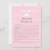 White Bunny Pink Ratschläge für Mommy Baby Shower  Einladung (Vorderseite)