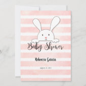 White Bunny Pink Wer ist mein Mama Baby Shower Gam Einladung (Rückseite)