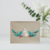 White Bunny Postkarte (Stehend Vorderseite)