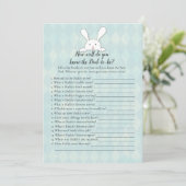 White Bunny Rabbit, der Vater Best Duwer Game kenn Einladung (Stehend Vorderseite)