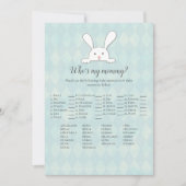 White Bunny Rabbit Who is My Mommy Baby Shower Gam Einladung (Vorderseite)